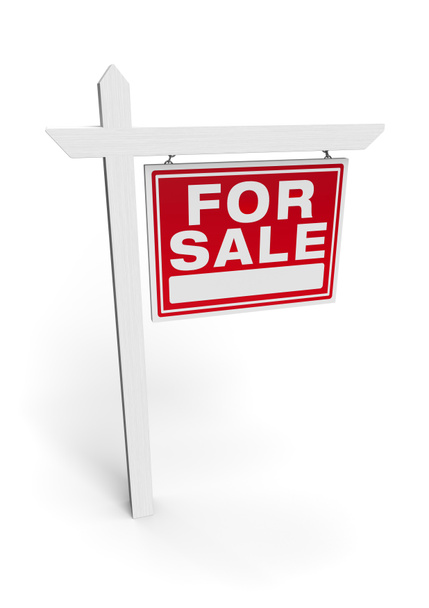 3D Illustration For Sale Real Estate Sign Isolated on White Background. - Photo, Image