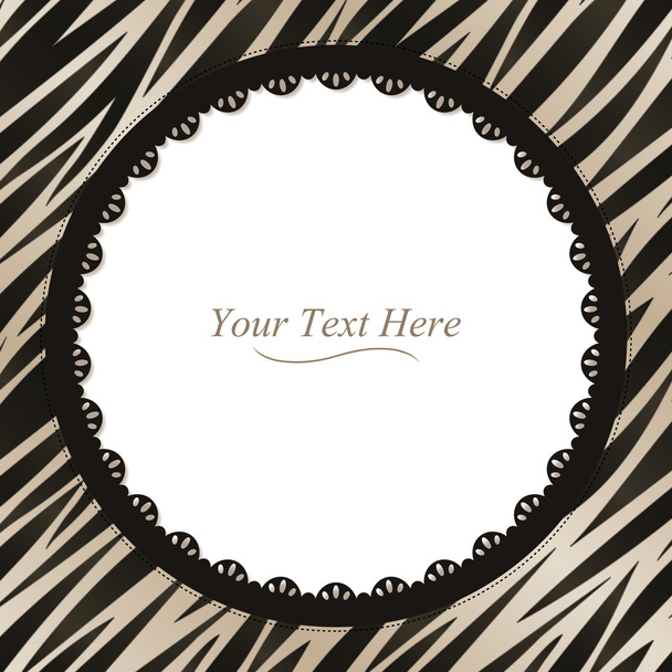 ronde zebra afdrukken frame - Vector, afbeelding