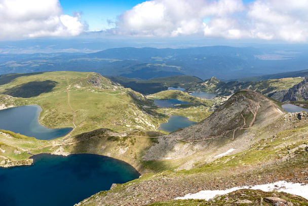 Paysage incroyable des Sept Lacs Rila, Montagne Rila, Bulgarie - Photo, image