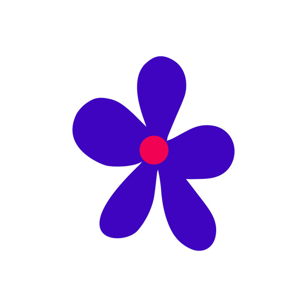  Flores de primavera púrpura. Ilustración vectorial en estilo doodle  - Vector, Imagen