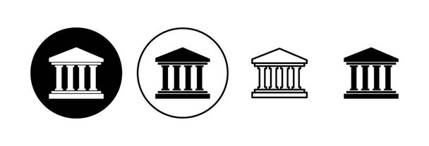 Conjunto de iconos del banco. icono de vector de banco, museo, universidad - Vector, Imagen