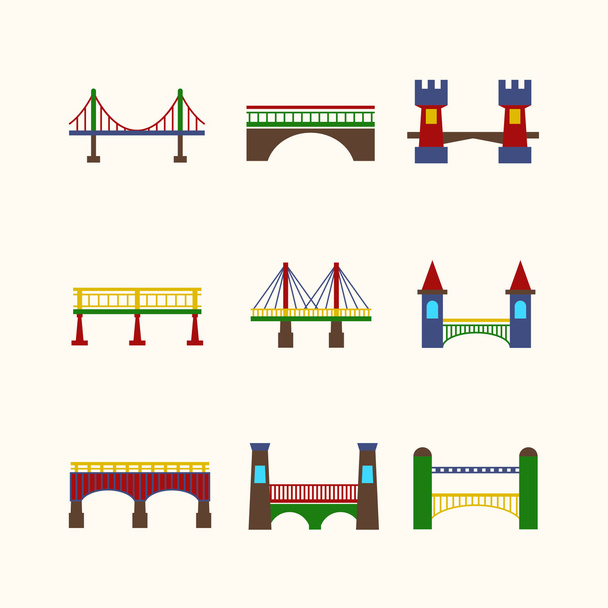 Conjunto de ícones de ponte
 - Vetor, Imagem