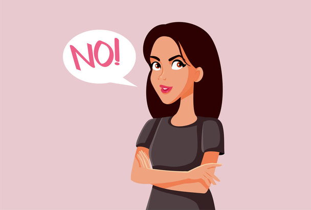 Upset Woman Saying No Vector Illustration - Διάνυσμα, εικόνα