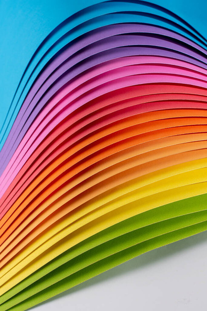 Rainbow colored origami paper - Photo, image
