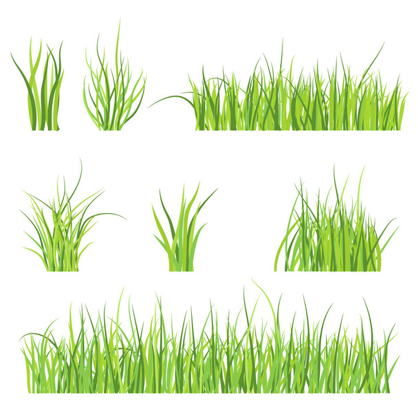 Set von grünem Gras Muster - Vektor, Bild