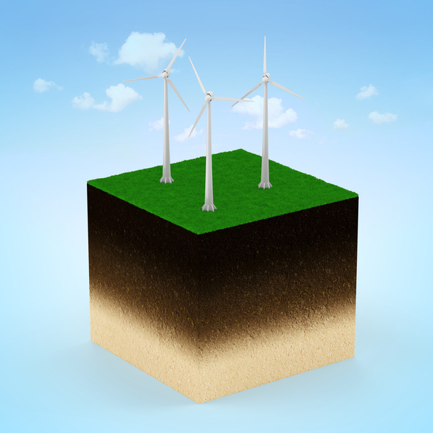 moderní větrné turbíny - Fotografie, Obrázek
