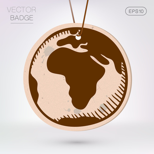 Vintage styled label. Earth planet globe symbol. - Vector, Image