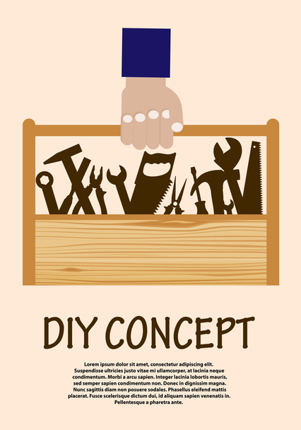 Концепция DIY с набором инструментов
 - Вектор,изображение