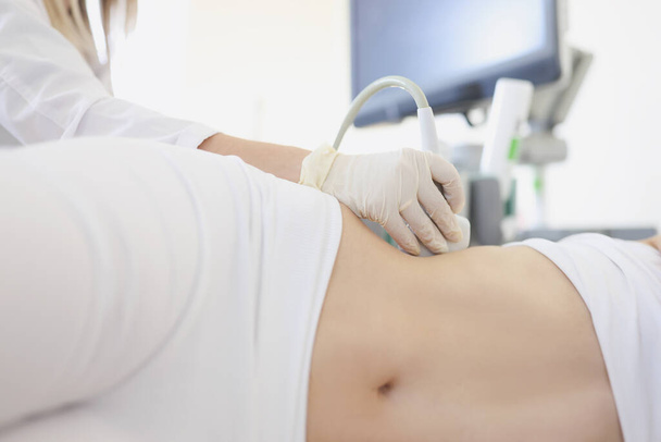 Doctor conducts ultrasound examination of internal organs - Foto, Imagem
