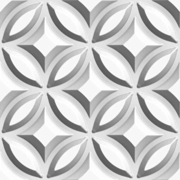 Geometric decorative 3D white background. Seamless pattern. Rendering illustration. - Photo, image