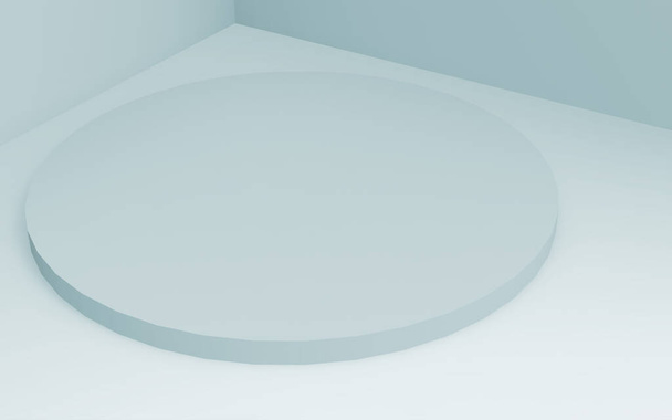3d gray white bright cylinder podium minimal studio background. Abstract 3d geometric shape object illustration render. - Photo, image