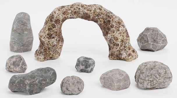 Воссоздание 3D Render of Rock Stones - Фото, изображение