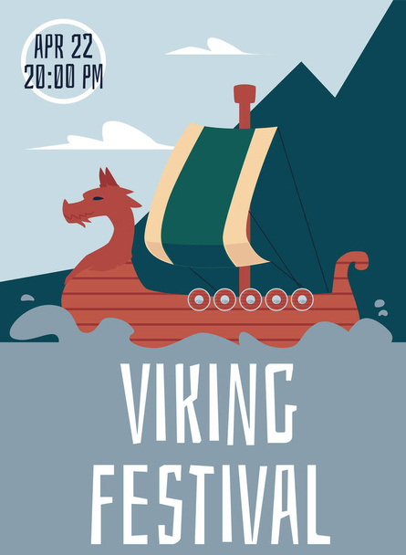Design poster for viking festival, holiday of scandinavian culture and history - Vecteur, image