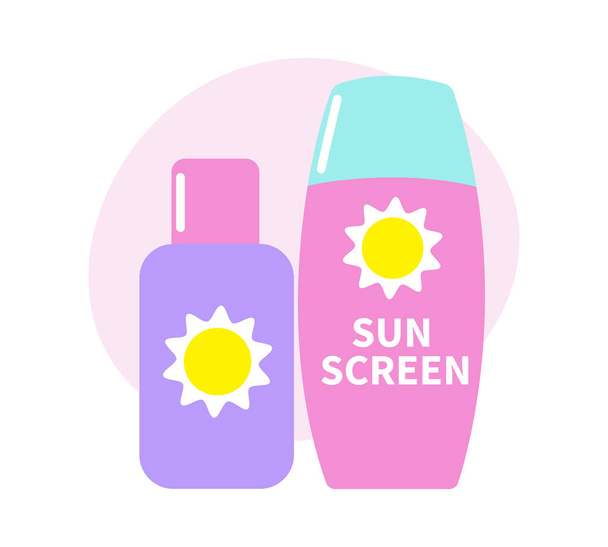 Flat Sunscreen Icon - Vector, Image