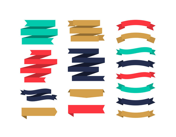Set of different shape ribbon banners.  - Vector, afbeelding