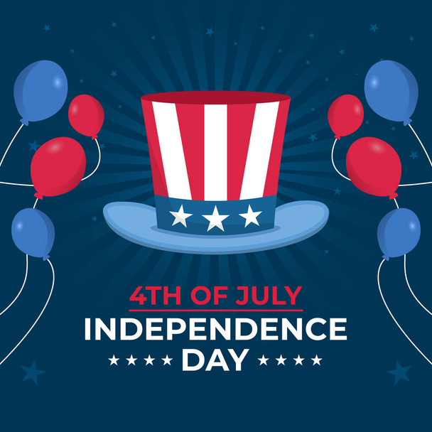 Gelukkige vierde juli USA Onafhankelijkheidsdag achtergrond. Vectorillustratie - Vector, afbeelding