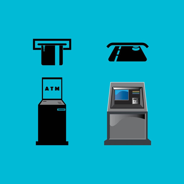Návrh vektorových ilustračních symbolů ikon ATM. - Vektor, obrázek