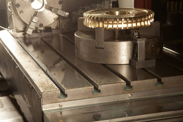 Metalworking CNC milling machine. Cutting metal modern processing technology.   - Photo, Image