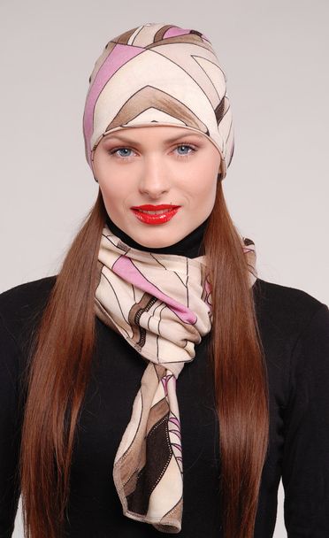 Fashion stylish girl with scarf - Foto, Imagem