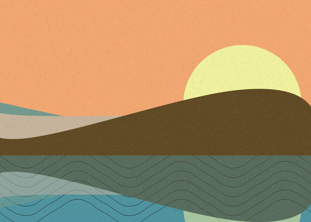 Геометричний ландшафтний генеративний художній плакат ілюстрація
 - Вектор, зображення