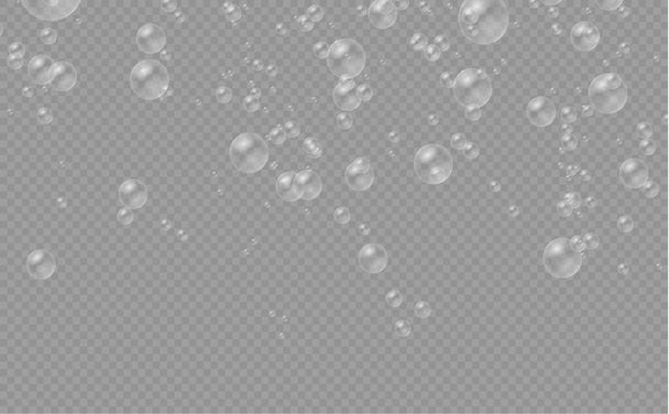 Набор мыльных пузырей из белой воды. - Вектор,изображение