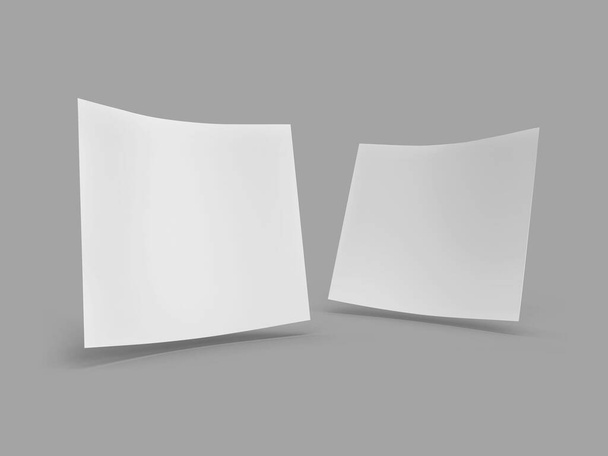 Dwukrotnie papier ulotka 3D Ilustracja scena makieta na odosobnionym tle - Zdjęcie, obraz