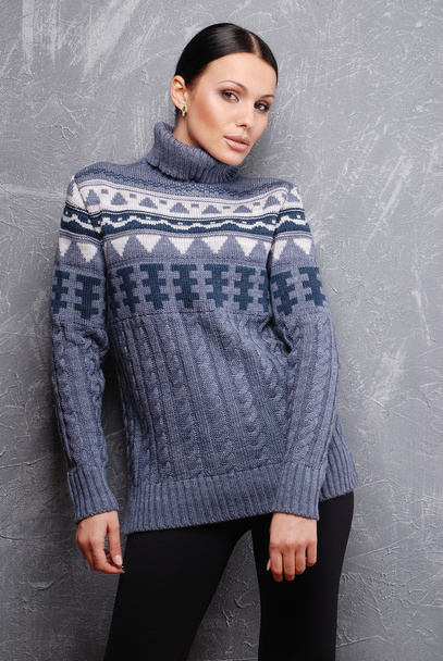 Attractive woman wearing knitted clothes - Φωτογραφία, εικόνα