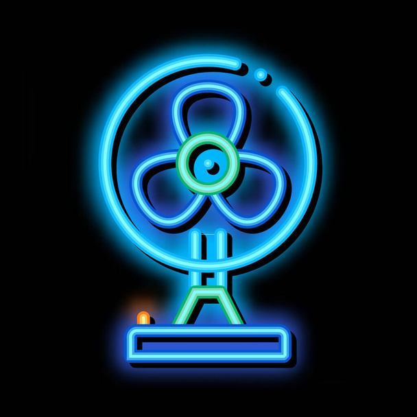 Portable Air Fan Cooling Equipment neon light sign vector. Glowing bright icon transparent symbol illustration - Vector, Image