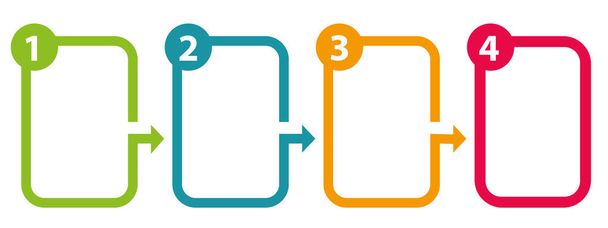Four steps boxes. Work in progress. Marketing communication. Vector template. - Vektor, Bild