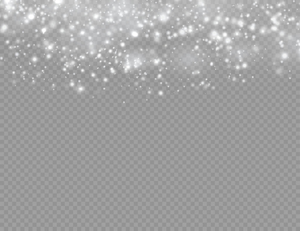 Witte stofdeeltjes, glinstering, schijnwerpers, ster. - Foto, afbeelding