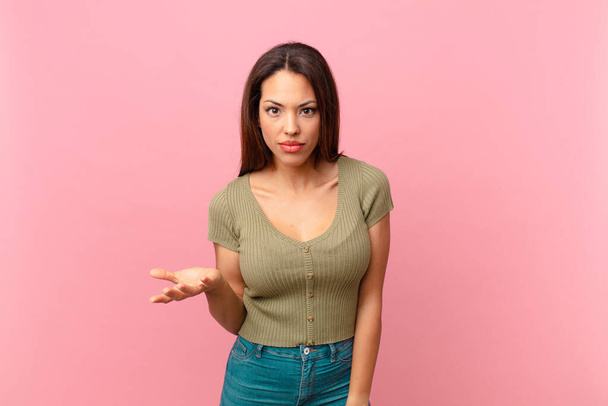 young hispanic woman looking angry, annoyed and frustrated - Foto, afbeelding