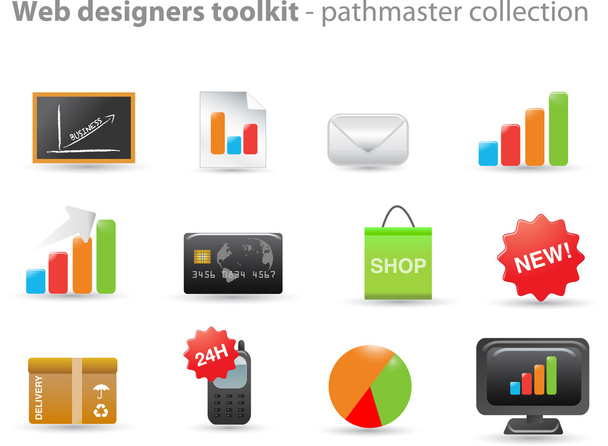 Pathmaster series - business icons - Vektör, Görsel