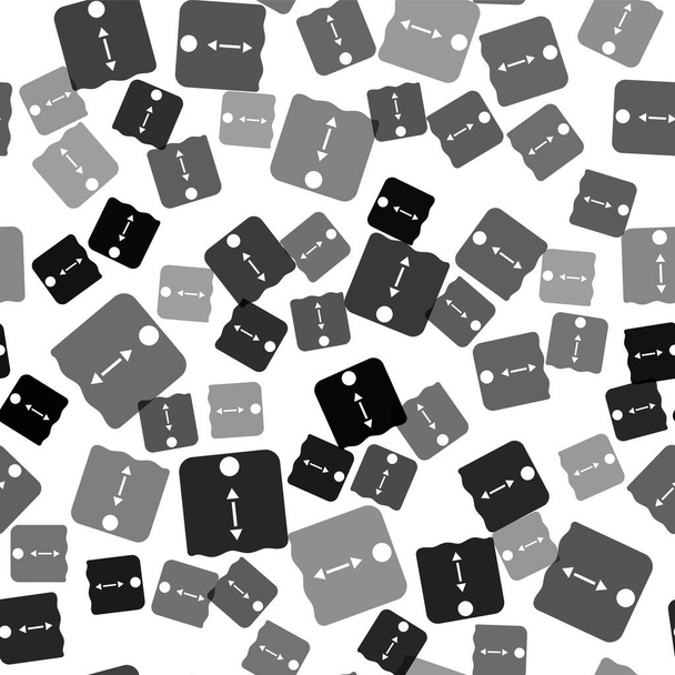 Zwarte Dieptemeting pictogram geïsoleerd naadloos patroon op witte achtergrond. Waterdiepte. Vector. - Vector, afbeelding