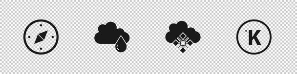 Pusula, Bulut, yağmur, kar ve Kelvin ikonu. Vektör. - Vektör, Görsel
