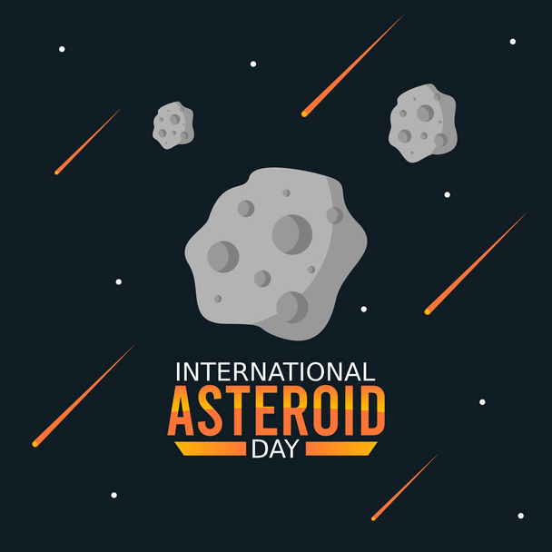 gráfico vetorial do dia internacional de asteróides bom para a celebração internacional do dia de asteróides. design plano. flyer design.flat ilustração. - Vetor, Imagem