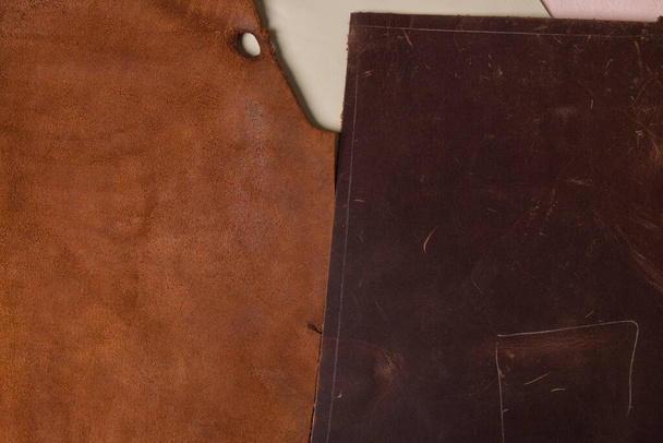 Parte de trás de um fundo de textura de couro genuíno  - Foto, Imagem