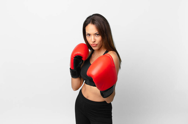 young hispanic woman fitness concept and boxing - Valokuva, kuva
