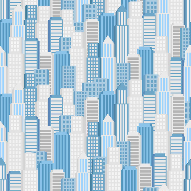 Città vettoriale modello senza soluzione di continuità. Panorama della città vettoriale. costruzione di sfondo - Vettoriali, immagini