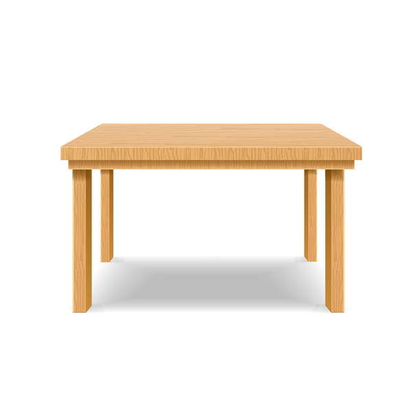 Realistic Detailed 3d Brown Wood Table. Vector - Vektör, Görsel