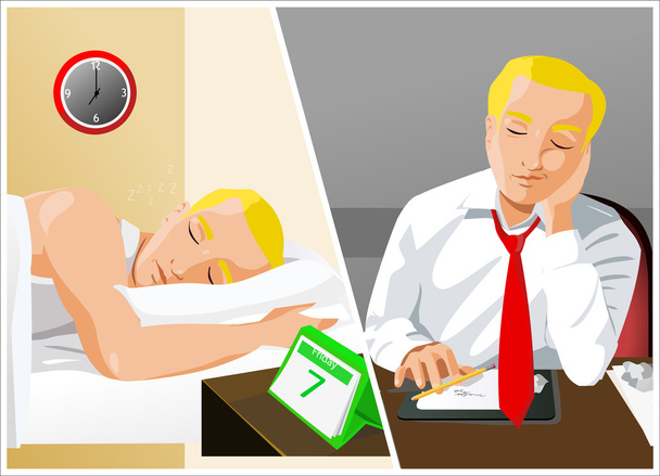 Businessman Sleeping - Vector, Image