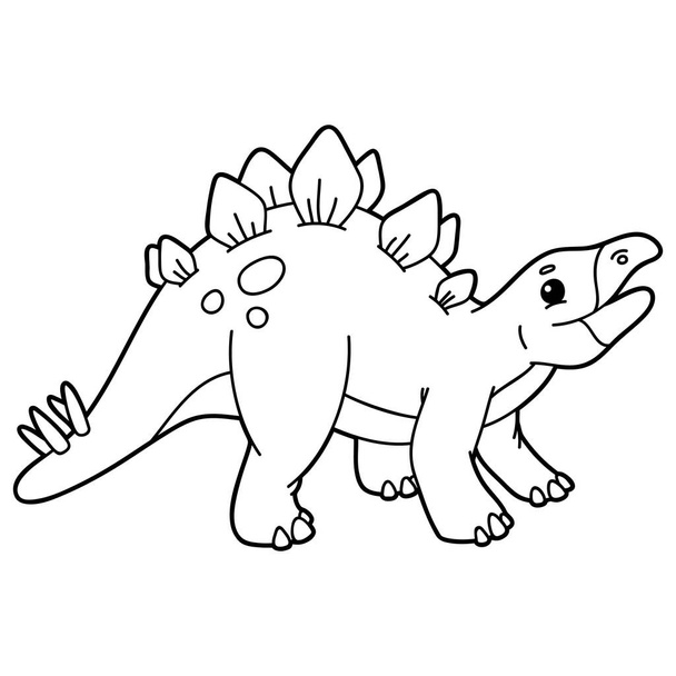 Vektor illusztráció színező oldal rajzfilm dinoszaurusz gyerekeknek, színező és törmelék könyv, nyomtatható - Vektor, kép