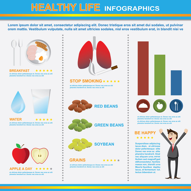 Infografiken zu gesundem Lebensstil - Vektor, Bild