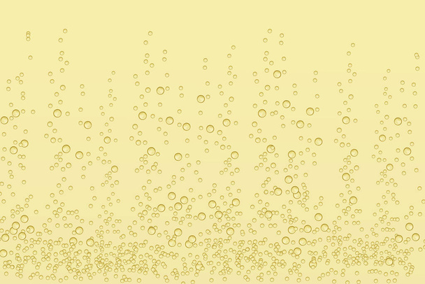 Burbujas de aire zumbando bajo el agua fluyen en el agua sobre fondo blanco. - Vector, imagen