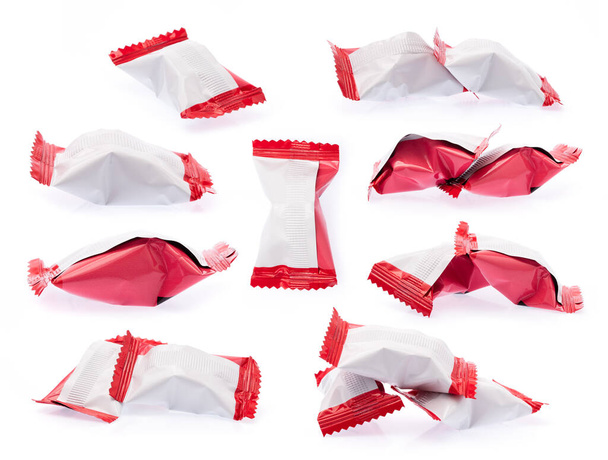 Set di pacchetti spuntino croccante isolato su sfondo bianco - Foto, immagini