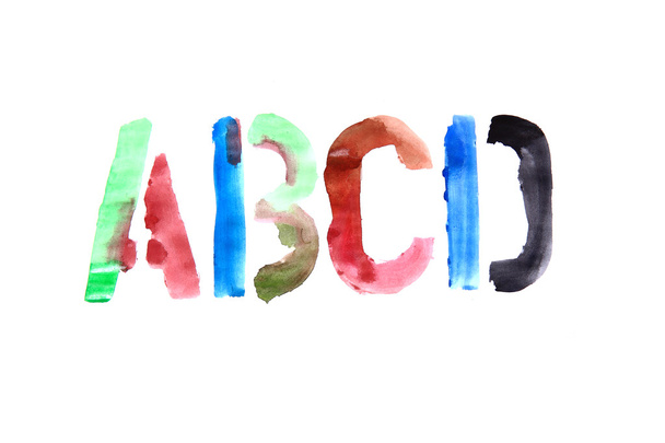hand painted alphabet  - Photo, Image