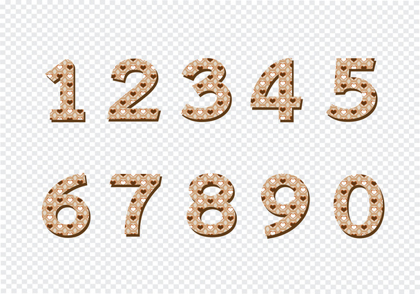 Zahlen in Illustration gesetzt, abstrakte Zahl - Vektor, Bild