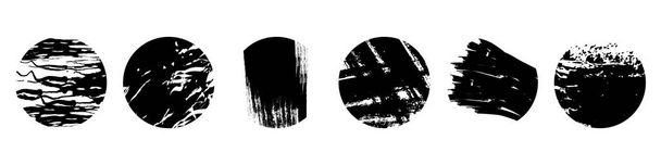 Abstract Black Brush Trace Highlights. Minimalistic Dark Icon Set For Social Media - Vektor, obrázek
