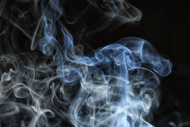 textura fumaça fundo preto, bract ar ondas nevoeiro - Foto, Imagem
