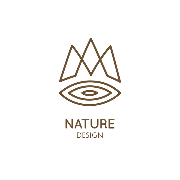 Nature linear logo forest landscape - Vettoriali, immagini