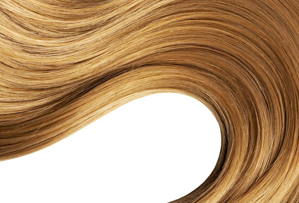 Lunghi capelli biondi ondulati su bianco - Foto, immagini